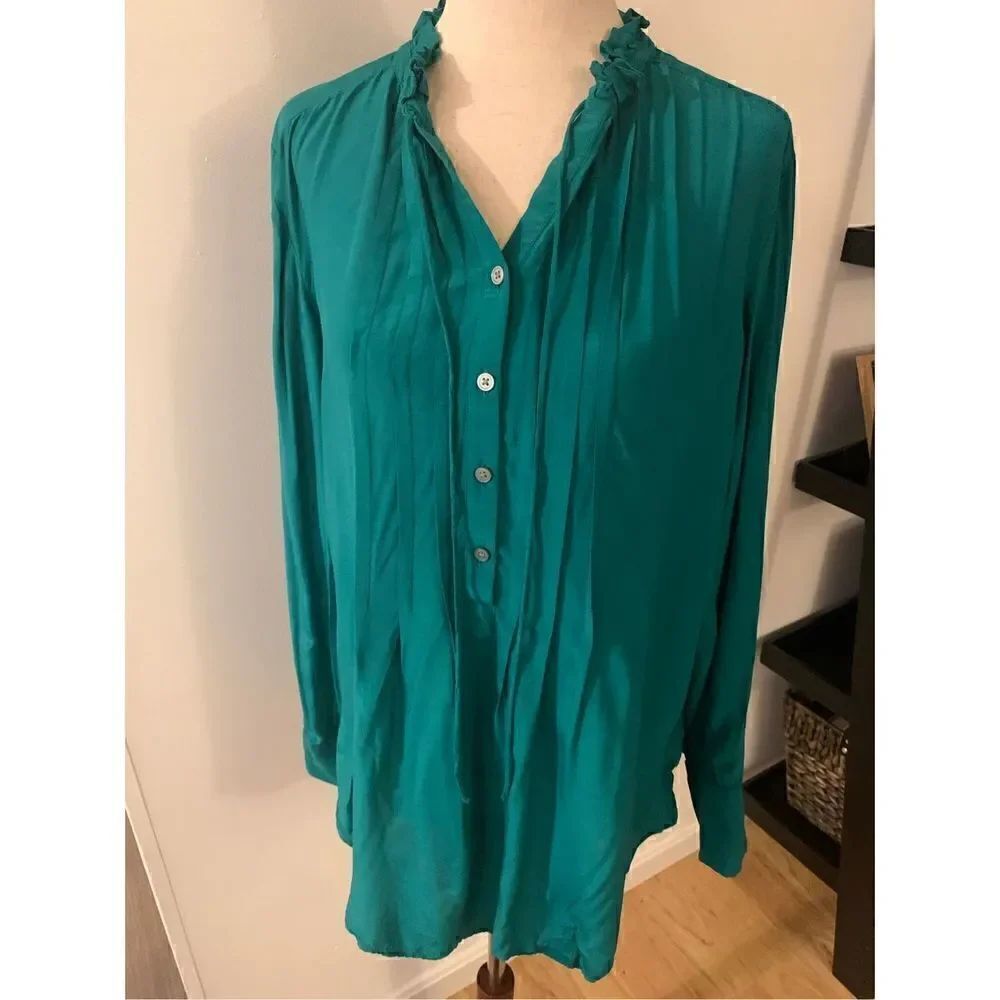 Loft green blouse size xs